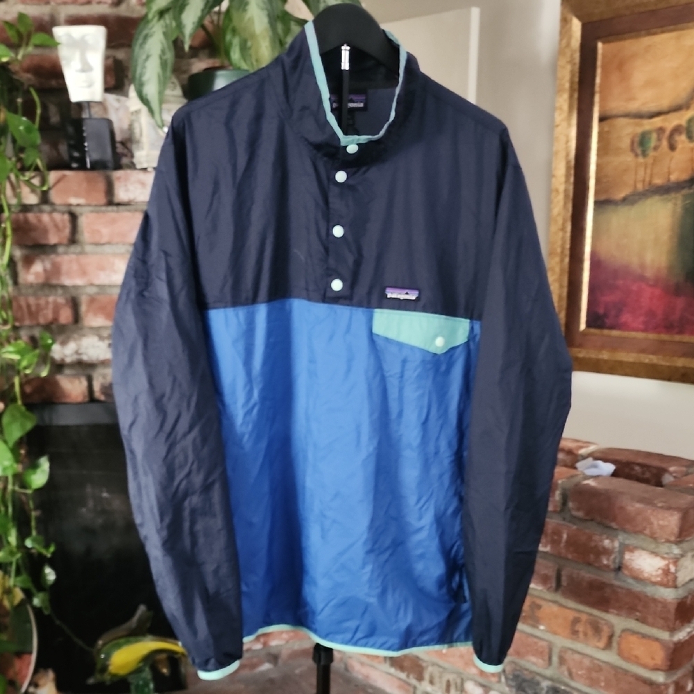 Patagonia Pullover Windbreaker Anorak Navy Blue Workwear Jacket